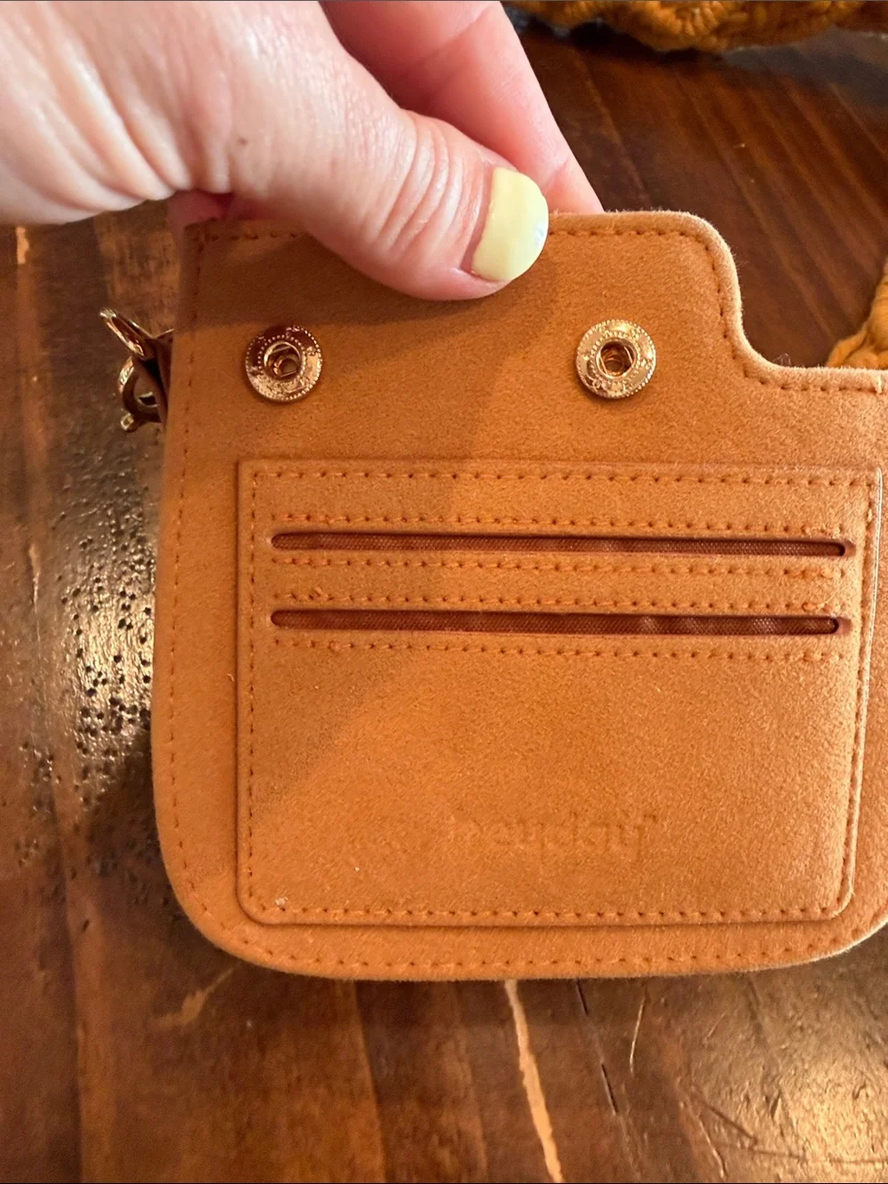 heyday Suede Crossbody Polaroid Camera Bag in Tan Brown